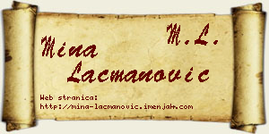 Mina Lacmanović vizit kartica
